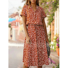 Load image into Gallery viewer, Polka Leopard Print Shirt Dress

