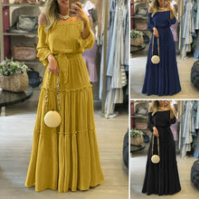 Load image into Gallery viewer, Rayon Off Shoulder Vestido Maxi Dress
