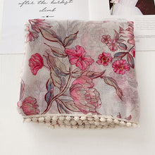 Load image into Gallery viewer, Floral Pom Pom Scarf
