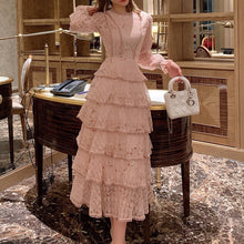 Load image into Gallery viewer, Pink Lace Maxi Dress
