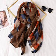 Load image into Gallery viewer, Multicolor Plaid Viscose Scarves
