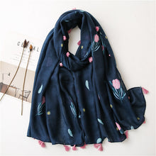 Load image into Gallery viewer, Pashmina Floral Scarf
