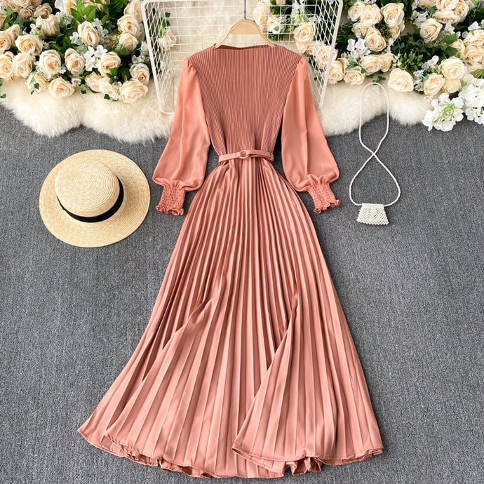 Vintage Puff Sleeve Maxi Dress