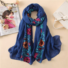 Load image into Gallery viewer, Embroidered Floral Scarf
