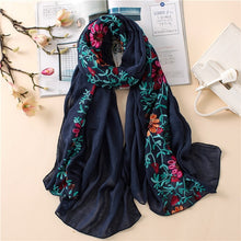 Load image into Gallery viewer, Embroidered Floral Scarf
