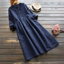 Load image into Gallery viewer, Autumn Embroidery Long Shirt Dress
