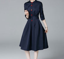 Load image into Gallery viewer, Elegant Single-Breasted Shirt Dress
