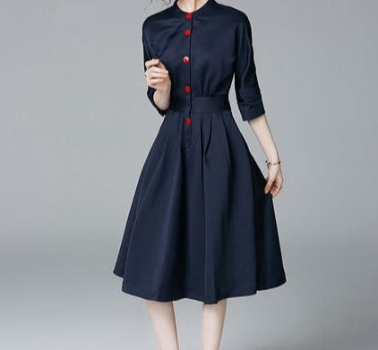 Elegant Single-Breasted Shirt Dress