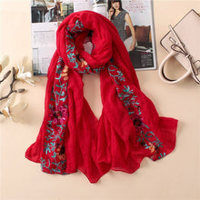 Load image into Gallery viewer, Embroidered Floral Scarf
