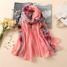 Load image into Gallery viewer, Embroidered Floral Scarf
