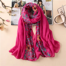 Load image into Gallery viewer, Embroidered Floral Scarf
