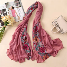 Load image into Gallery viewer, Embroidered Floral Scarf
