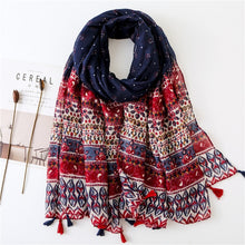 Load image into Gallery viewer, Daisy Floral Tassel Scarf
