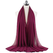 Load image into Gallery viewer, Women Solid Chiffon Scarf
