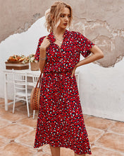Load image into Gallery viewer, Polka Leopard Print Shirt Dress
