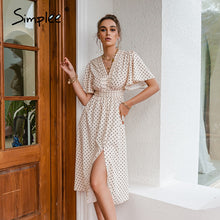 Load image into Gallery viewer, Polka Dot Bell Sleeve Dress
