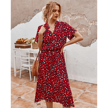 Load image into Gallery viewer, Polka Leopard Print Shirt Dress
