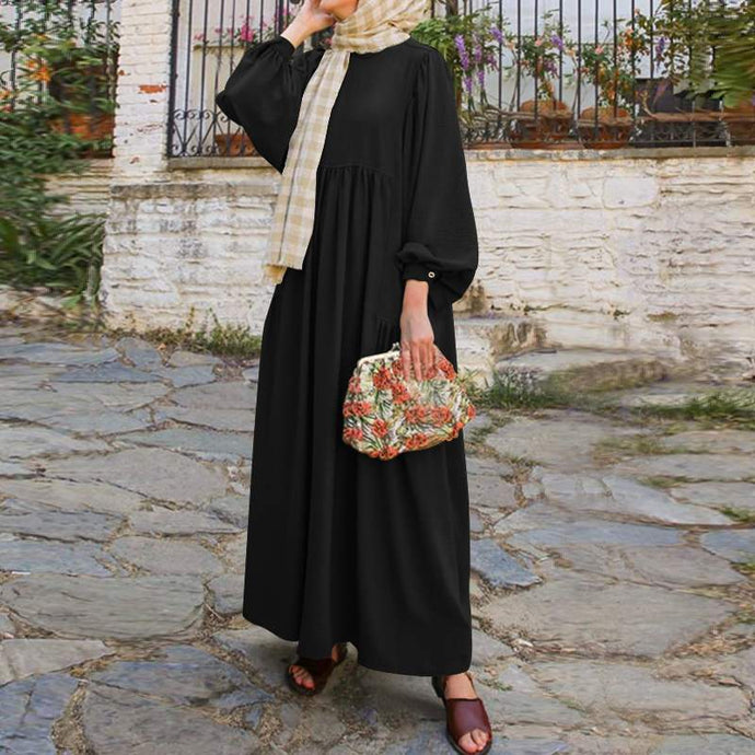 Long Puff Sleeve Maxi Dress
