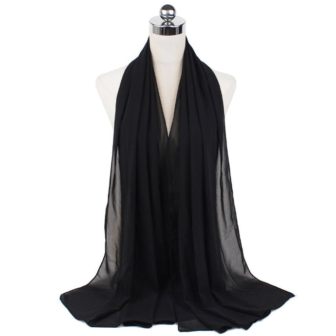 Women Solid Chiffon Scarf