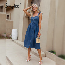 Load image into Gallery viewer, Cotton Spaghetti Strap A-line Sundress
