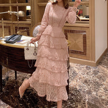 Load image into Gallery viewer, Pink Lace Maxi Dress
