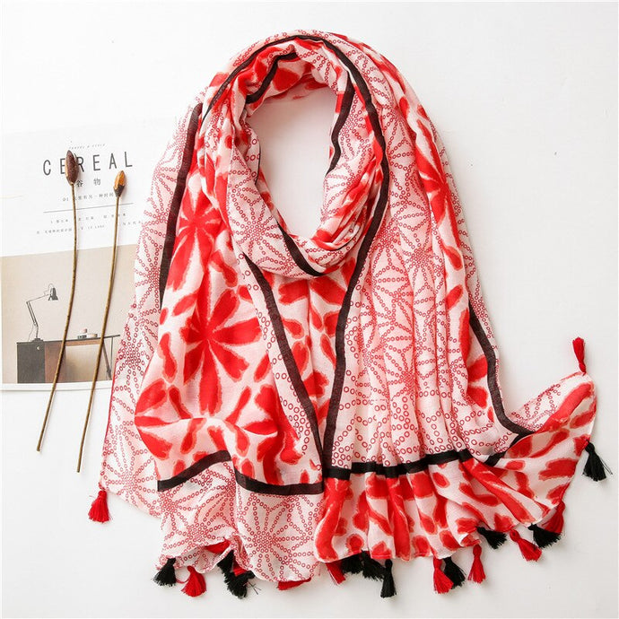 Lotus Floral Printed Scarf