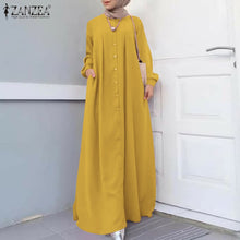 Load image into Gallery viewer, Long Sleeve Button Dress
