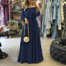 Load image into Gallery viewer, Rayon Off Shoulder Vestido Maxi Dress

