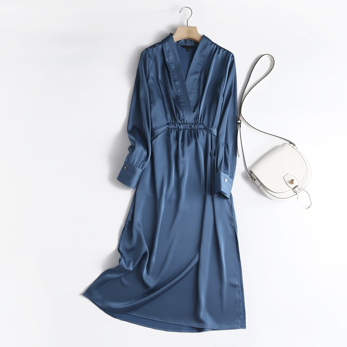 Autumn Fashion Womem Midi Dress
