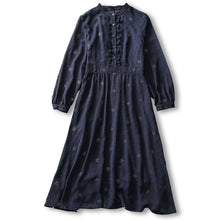 Load image into Gallery viewer, Chic A-line Stand Collar Midi Dress

