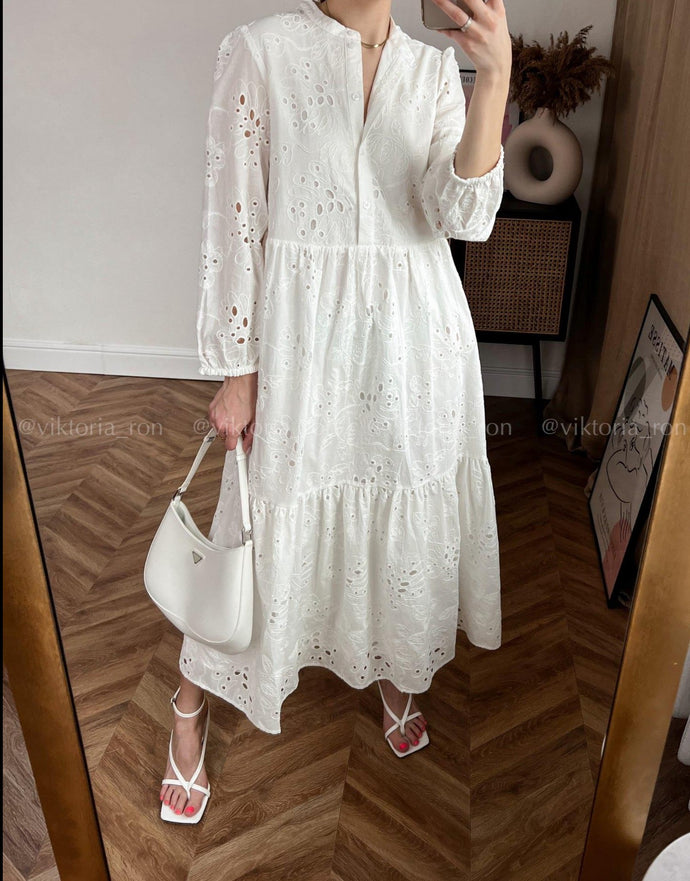 Embroidery Hollow Party Dress