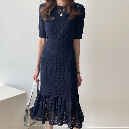 Casual Slim Hollow Out Dress