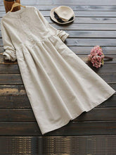 Load image into Gallery viewer, Autumn Embroidery Long Shirt Dress
