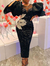 Load image into Gallery viewer, Sequin Black Sparkly Dress
