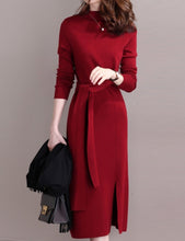 Load image into Gallery viewer, Casual A-line Mid-calf Office Dress
