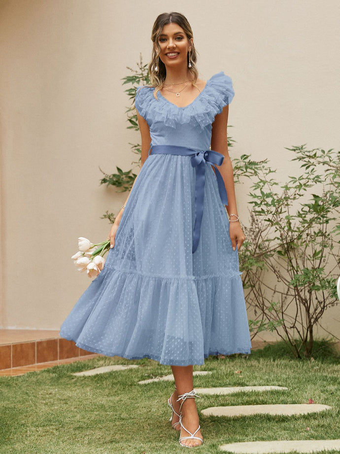 Elegant Sash Vestido Dress