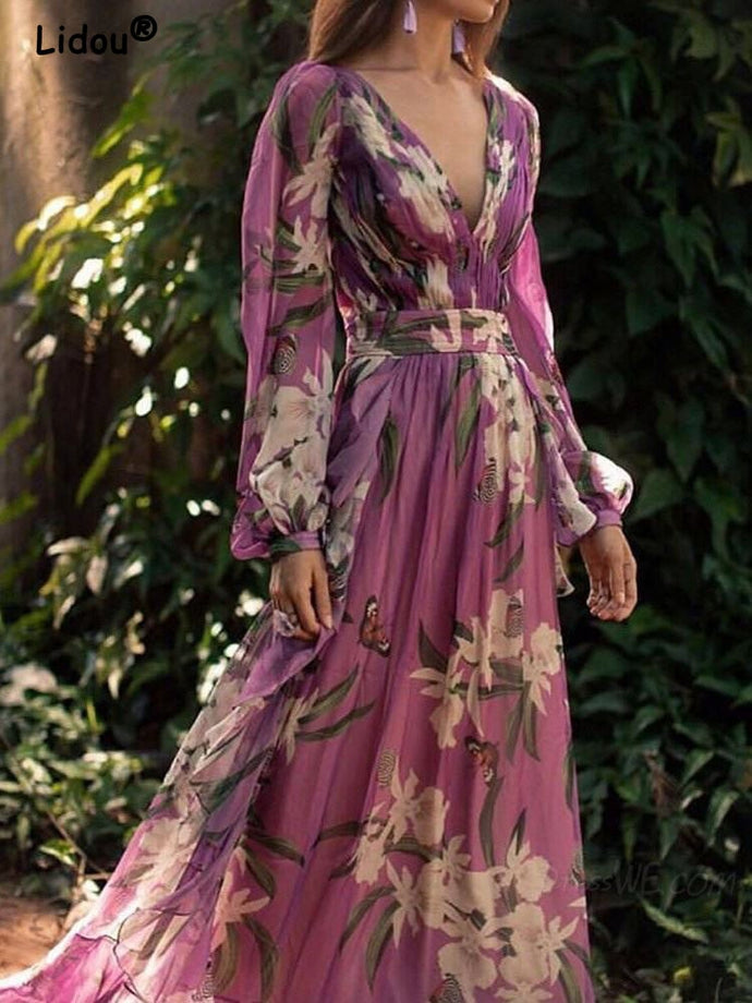 V-Neck Vintage Party Dress