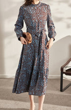 Load image into Gallery viewer, Long Sleeve Floral  Women Dress
