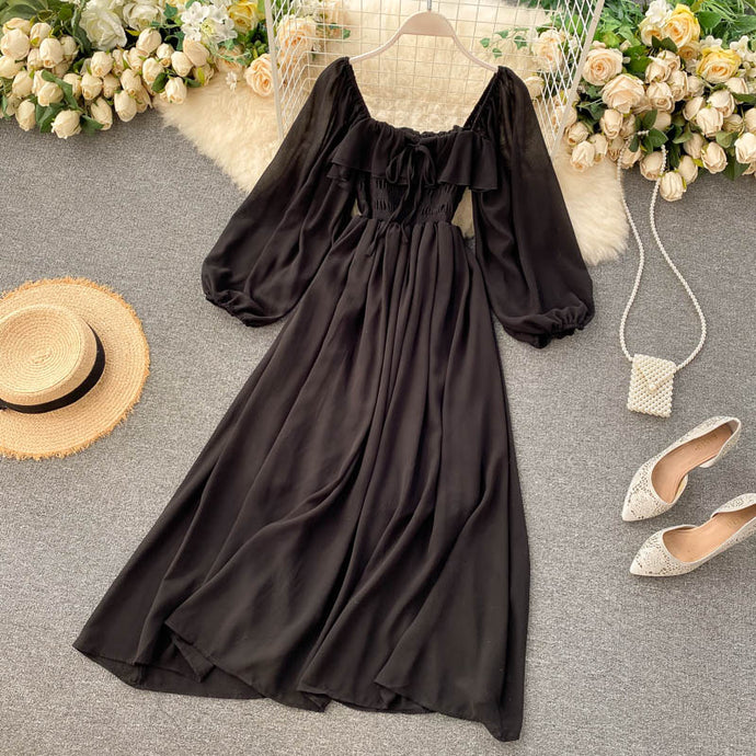 Chic Elegant Square Maxi Dress