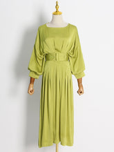Load image into Gallery viewer, Sleeve Sashes Lace Up Midi Dress
