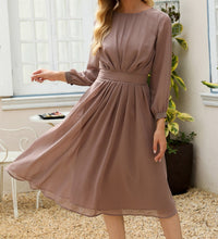 Load image into Gallery viewer, A-Line Pleated Chiffon Dress
