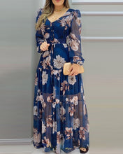 Load image into Gallery viewer, Blue Printed Chiffon Dress
