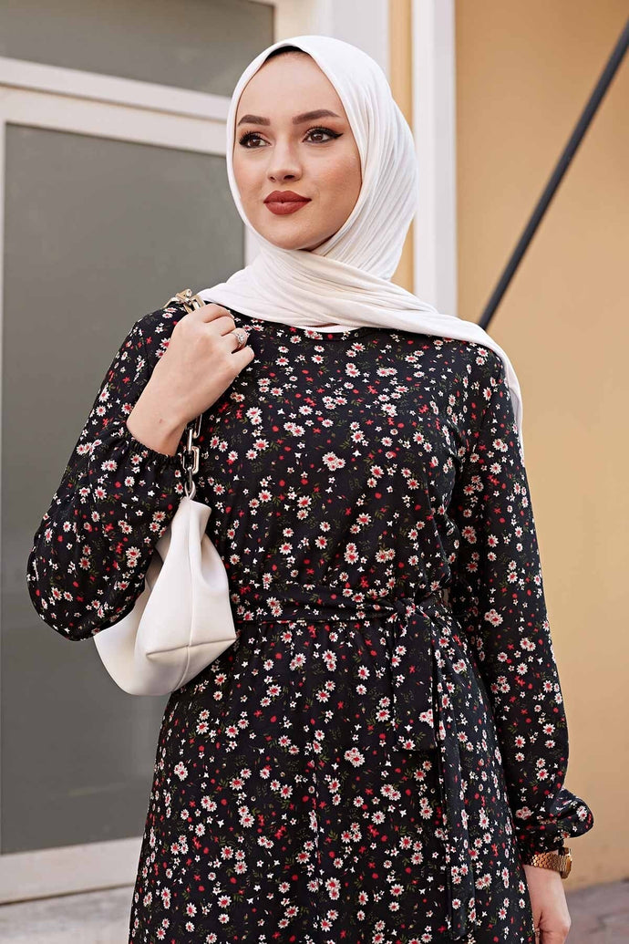 Elegant Flower Print Maxi Dress