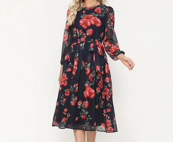 Casual Sundress Printed Midi Dress